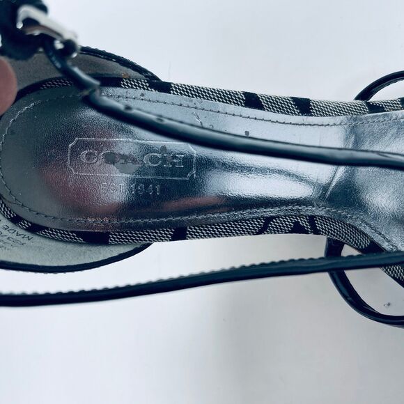 Coach Joslin Black Open-Toe Cork Heel Wedge Sandals Women's 7M - Great Condition - Picture 8 of 11